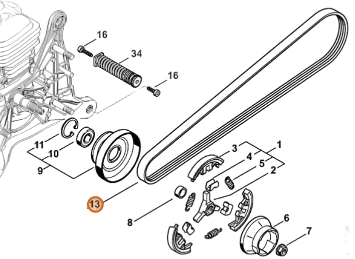 Stihl - 9490-005-7900 - Keilrippenriemen 5PJ801LB