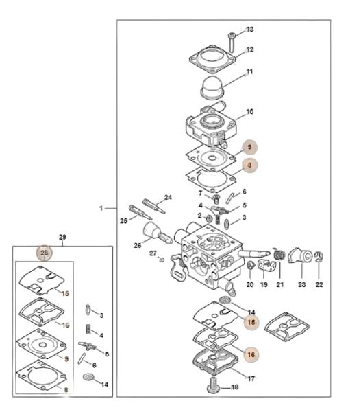 Stihl - Z010-003-K008 - Dichtungs- und Membransatz