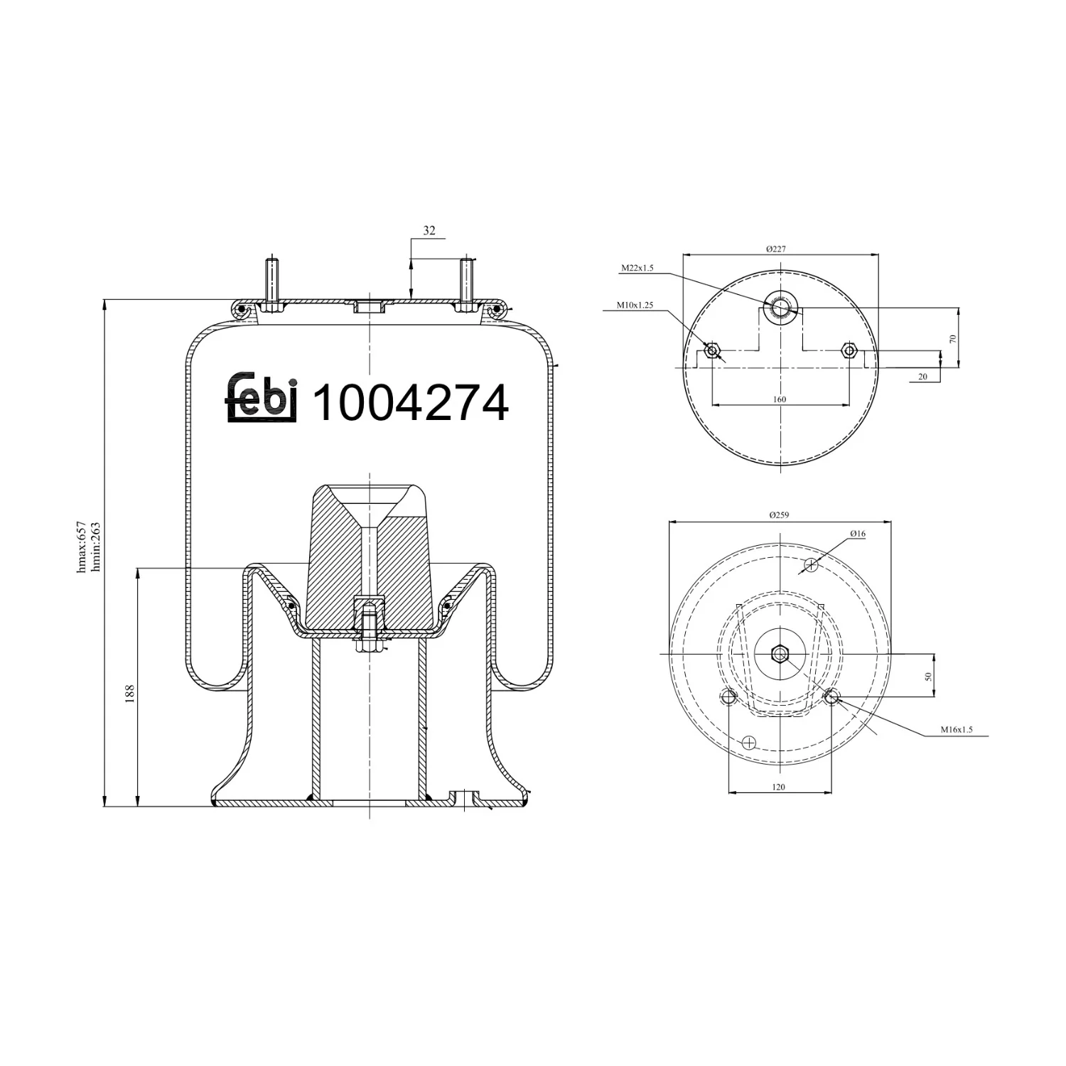 Febi Bilstein - 1004274 - Luftfederbalg, mit Stahlkolben