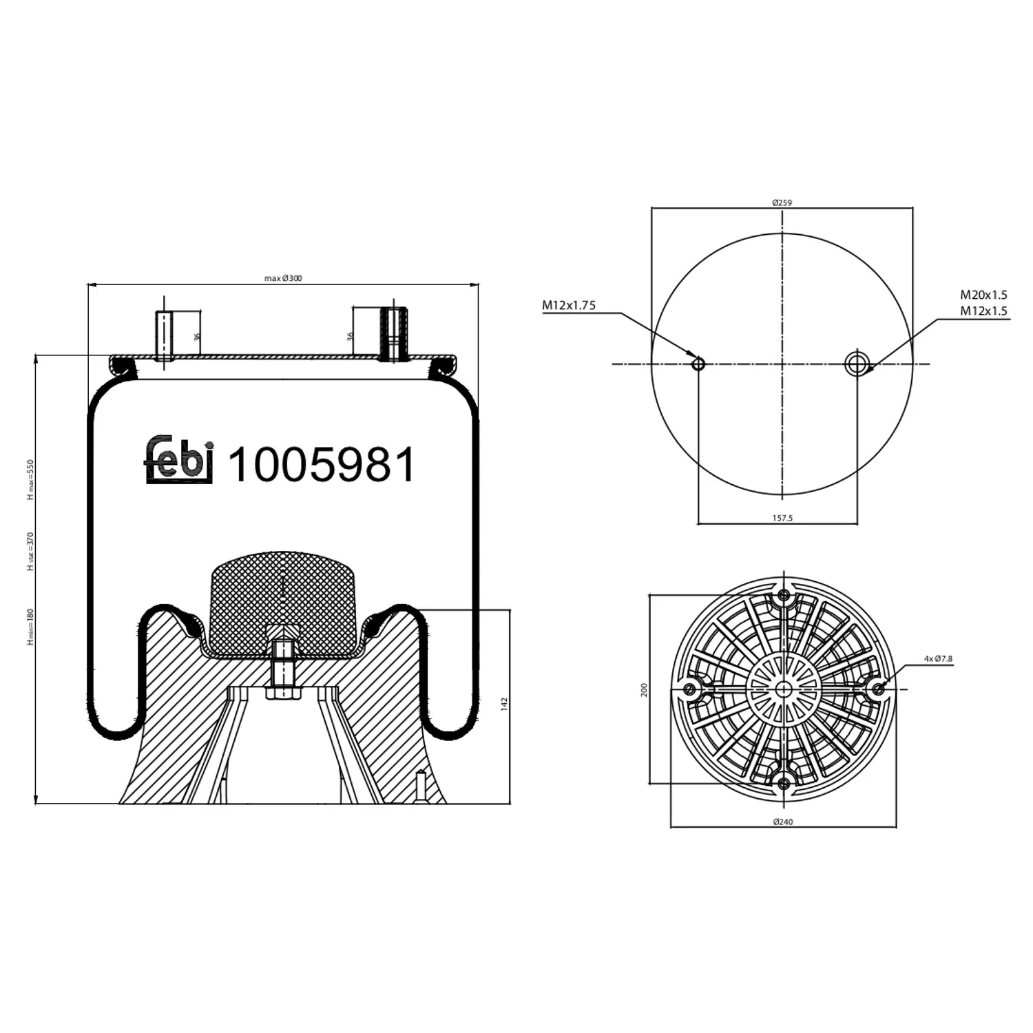 Febi Bilstein - 1005981 - Luftfederbalg, mit Kunststoffkolben