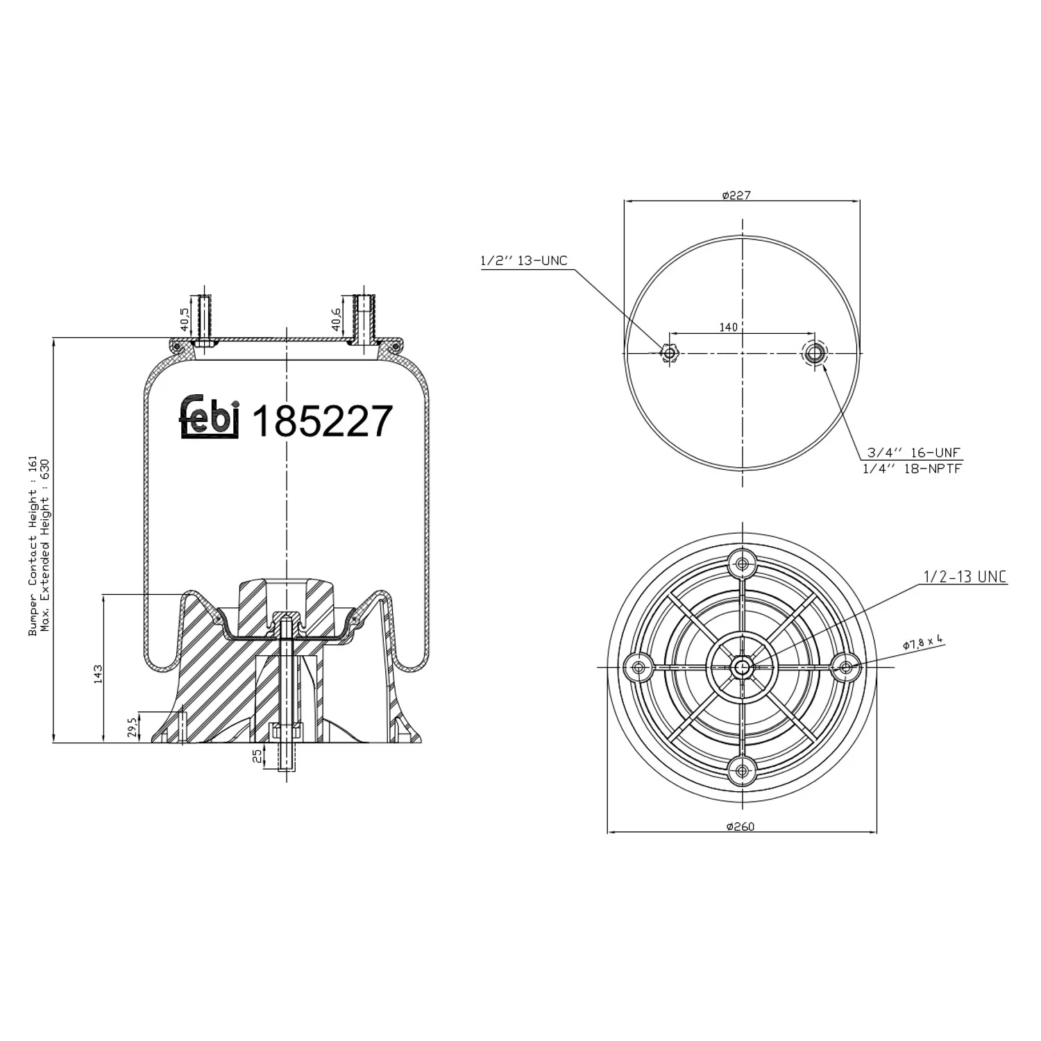 Febi Bilstein - 185227 - Luftfederbalg, mit Kunststoffkolben und Kolbenstange