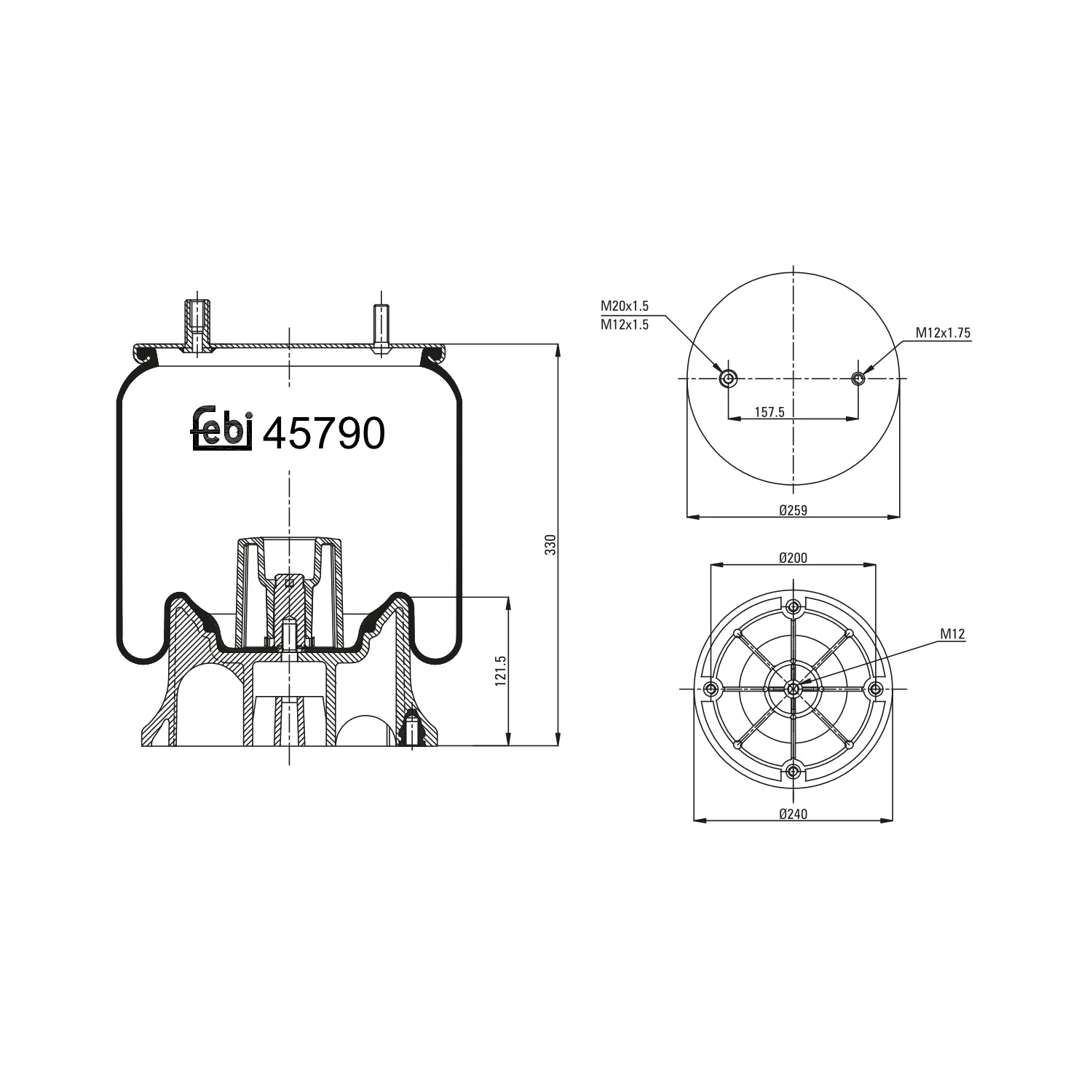 Febi Bilstein - 45790 - Luftfederbalg, mit Kunststoffkolben
