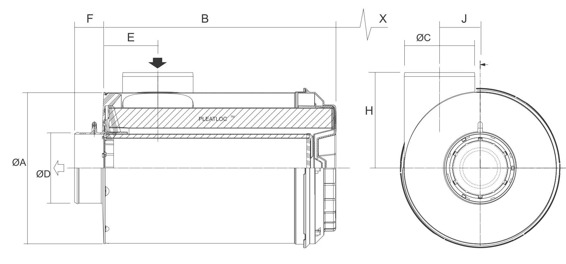 Donaldson - B180016 - Luftfilter (RadialSeal ERB2)