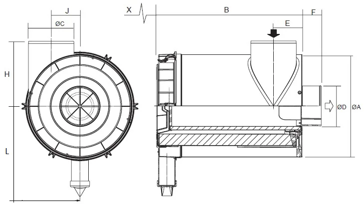 Donaldson - G180075 - Luftfilter (RadialSeal FRG2)