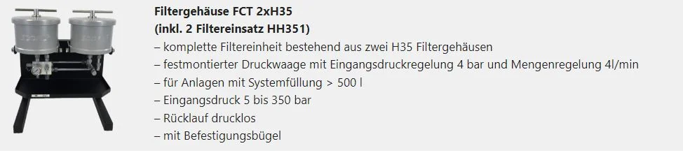 Ecofil - FCT 2xH35 - Filtergehäuse