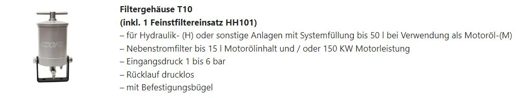 Ecofil - T10 - Filtergehäuse