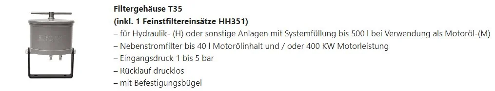 Ecofil - T35 - Filtergehäuse
