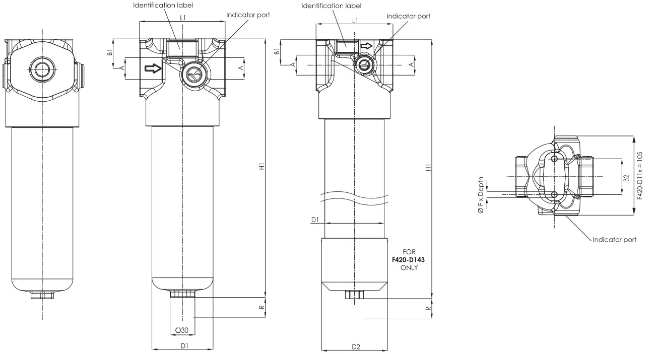 Filtrec - F420D112G10ABB4DWV05 - Leitungsfilter (Druckfilter)