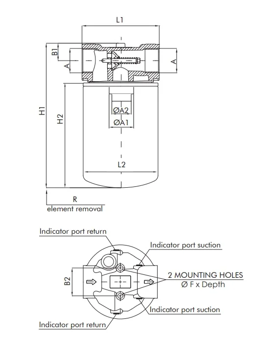 Filtrec - FA121C25BB6S00 - Leitungsfilter (Saugfilter)