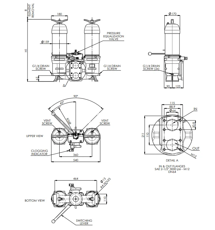 Filtrec - FDD040XD630000BF9MDS000S0 - Leitungsfiltergehäuse (Druckfilter)