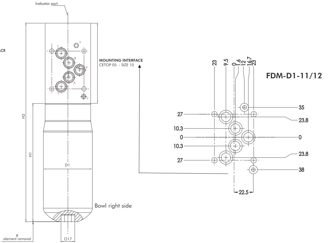 Filtrec - FDMD111G10BBDWVX5 - Hydraulik-Druckfilter