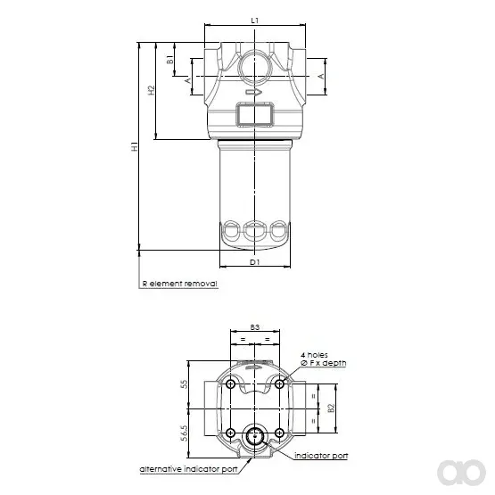 Filtrec - FH100D137000BB6D0S000S0 - Leitungsfiltergehäuse (Druckfilter)