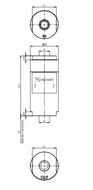 Filtrec - FHLCD102T60AB3B3S0 - Hydraulik-Leitungsfilter Inline