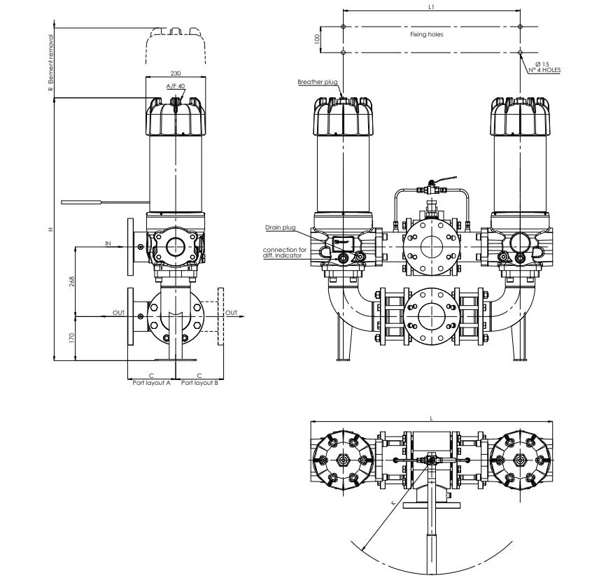 Filtrec - FLRDRHR2600000B00F12MA1000S01 - Leitungsfiltergehäuse (Druckfilter)