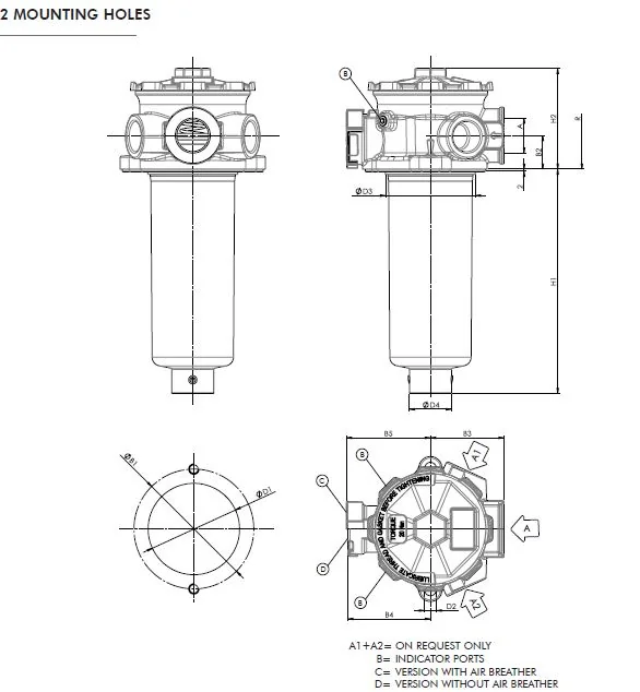 Filtrec - FR62R122C25BBB5000B000 - Rücklauffilter