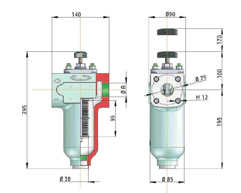 Filtrec - KMGP00008 - Plattenspaltfilter, 0,8 mm Spaltweite