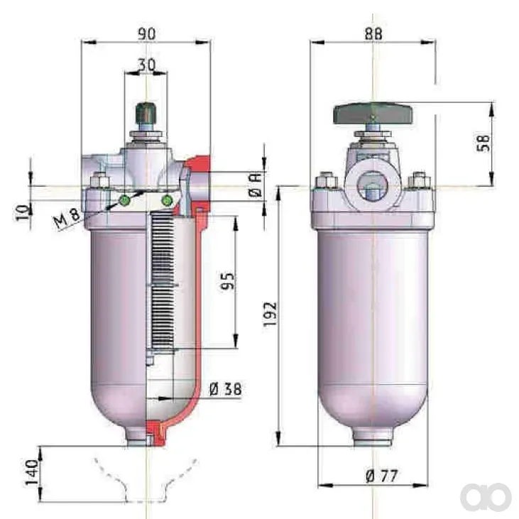 Filtrec - KMGP00034 - Plattenspaltfilter, 0,2 mm Spaltweite