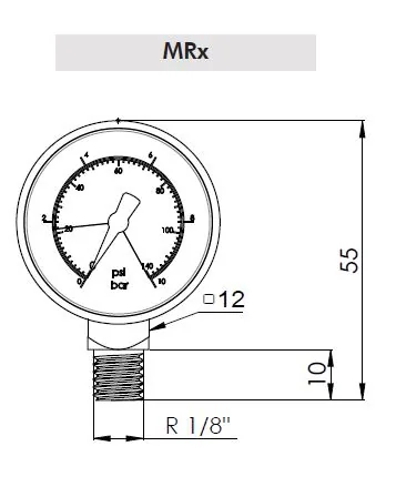 Filtrec - MRD - Wartungsanzeiger 10 bar (opt.) 1/8inches 