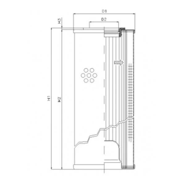 Filtrec - R5110C25V - Hydraulikfilterelement (Rücklauffilter)
