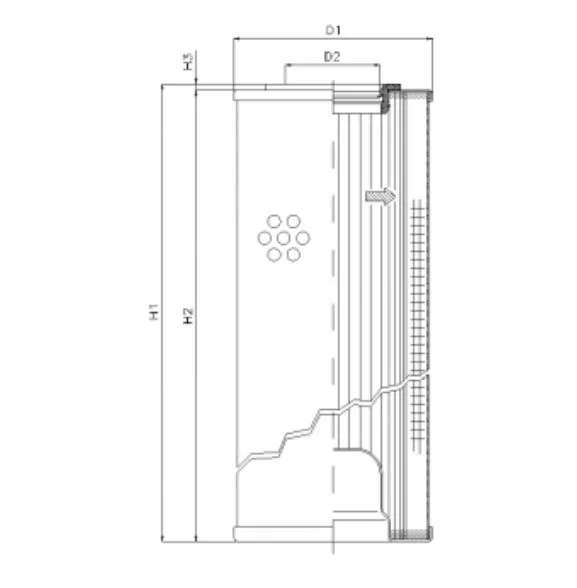 Filtrec - R5110T74V - Hydraulikfilterelement (Rücklauffilter)