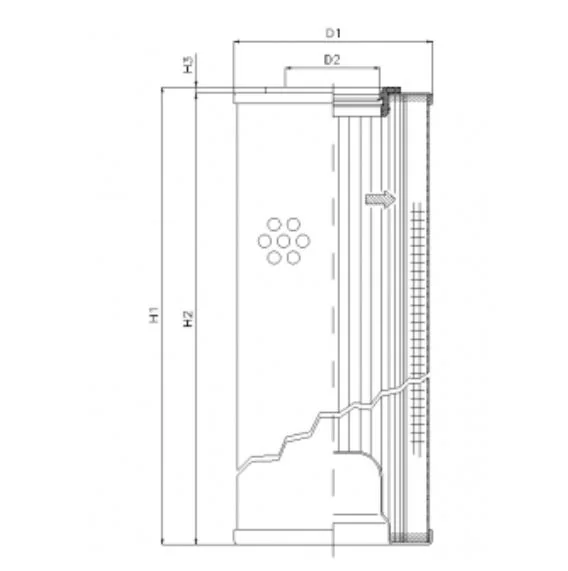 Filtrec - R5111C25V - Hydraulikfilterelement (Rücklauffilter)