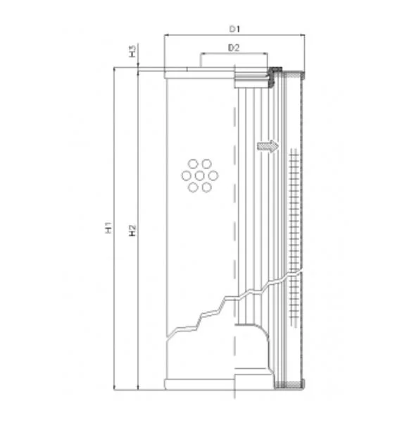 Filtrec - R5111G06V - Hydraulikfilterelement (Rücklauffilter)
