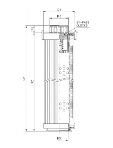 Filtrec - RHR160G10B0/AB1 - Hydraulikfilterelement (Rücklauffilter)