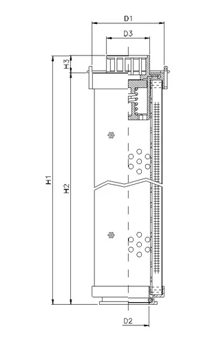 Filtrec - RHR165G05V - Hydraulikfilterelement (Rücklauffilter)