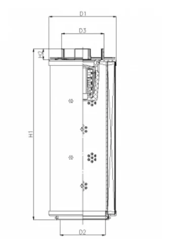 Filtrec - RHR330G05V3/AB1 - Hydraulikfilterelement (Rücklauffilter)
