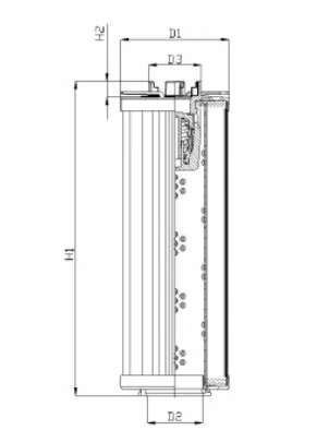 Filtrec - RHR330S100V3/AB1 - Hydraulikfilterelement (Rücklauffilter)