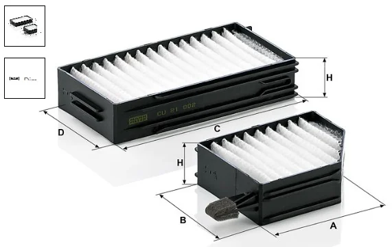 Mann-Filter - CU 21 002-2 - Innenraumfilterelement