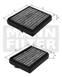 Mann-Filter - CUK 20 000-2 - Innenraumfilterelement (Aktivkohle)