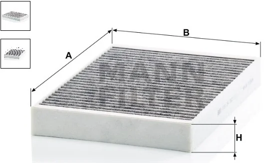 Mann-Filter - CUK 34 003 - Innenraumfilterelement (Aktivkohle)