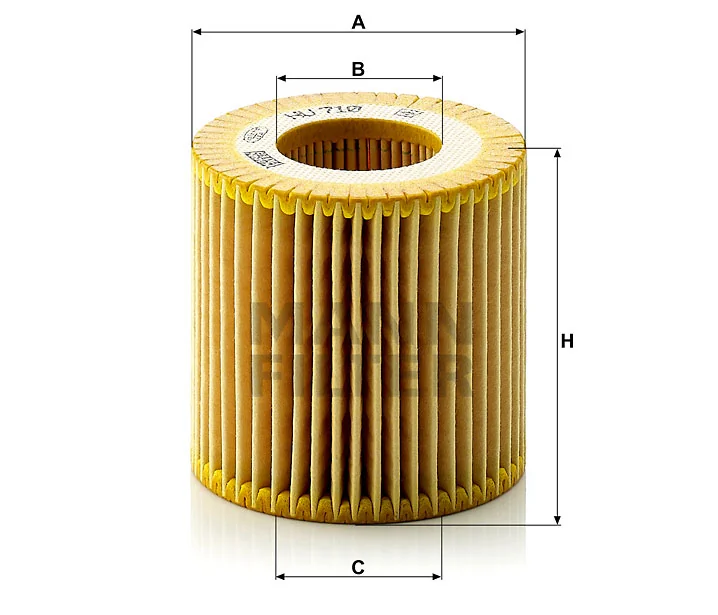 Mann-Filter - HU 710 x - Flüssigkeitsfilterelement (metallfrei)