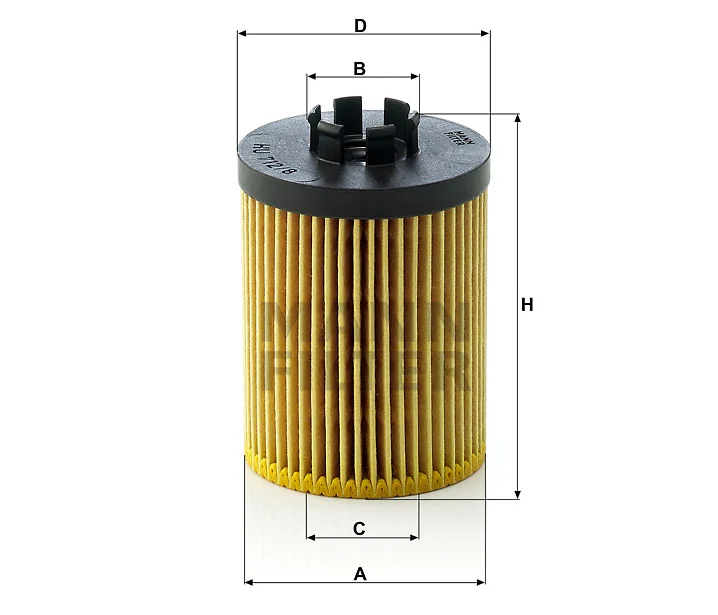 Mann-Filter - HU 712/8 x - Ölfilterelement metallfrei
