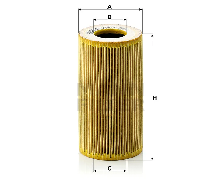 Mann-Filter - HU 719/5 x - Flüssigkeitsfilterelement (metallfrei)