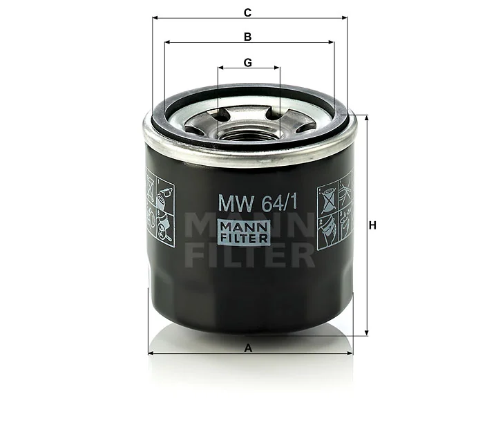 Mann-Filter - MW 64/1 - Wechselfilter SpinOn