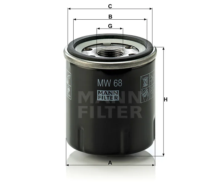 Mann-Filter - MW 68 - Wechselfilter SpinOn