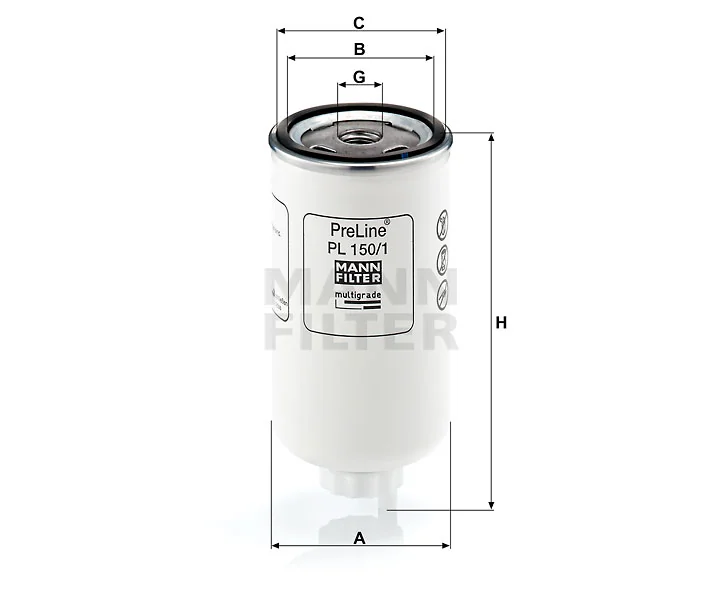 Mann-Filter - PL 150/1 - Kraftstofffilter SpinOn (Vorfilter)