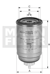 Mann-Filter - PL 50 - Kraftstofffilter SpinOn (Vorfilter)