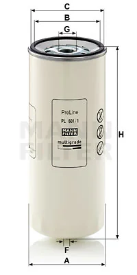 Mann-Filter - PL 601/1 x - Kraftstofffilter SpinOn (Vorfilter)
