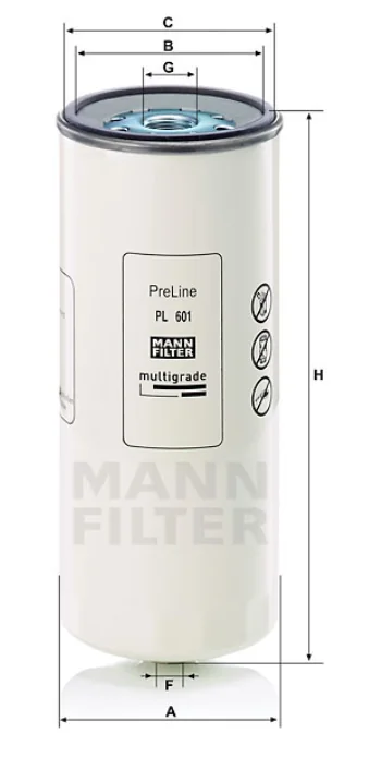 Mann-Filter - PL 601 - Kraftstofffilter SpinOn (Vorfilter)