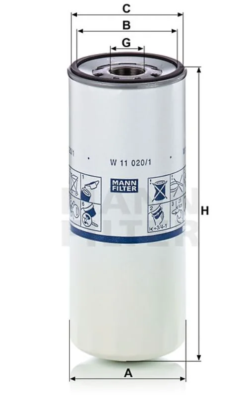 Mann-Filter - W 11 020/1 - Ölfilter SpinOn