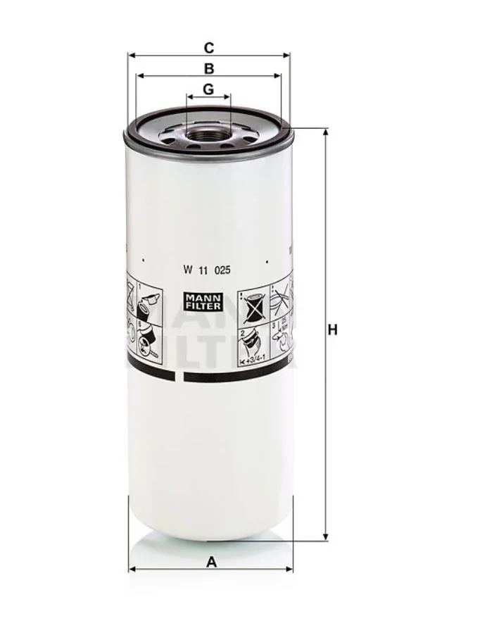 Mann-Filter - W 11 025 - Ölfilter SpinOn