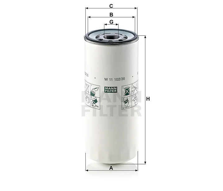 Mann-Filter - W 11 102/36 - Ölfilter SpinOn