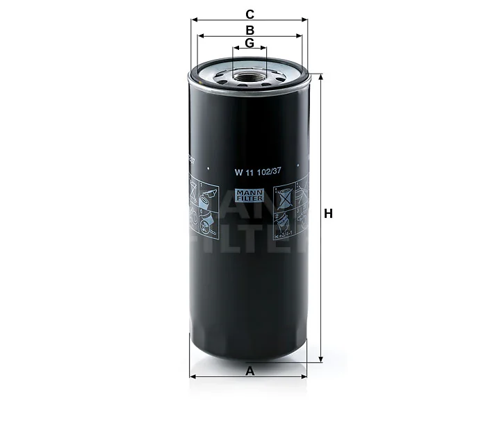 Mann-Filter - W 11 102/37 - Wechselfilter SpinOn