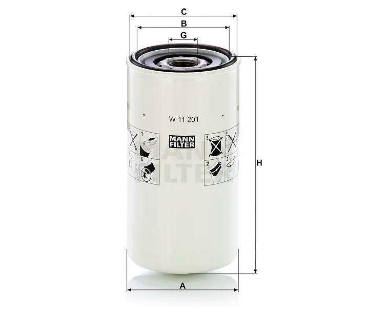 Mann-Filter - W 11 201 - Hydraulikfilter SpinOn