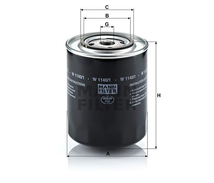 Mann-Filter - W 1140/1 - Ölfilter SpinOn