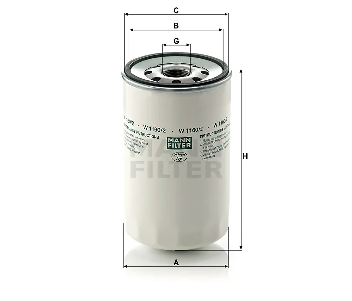 Mann-Filter - W 1160/2 - Wechselfilter SpinOn