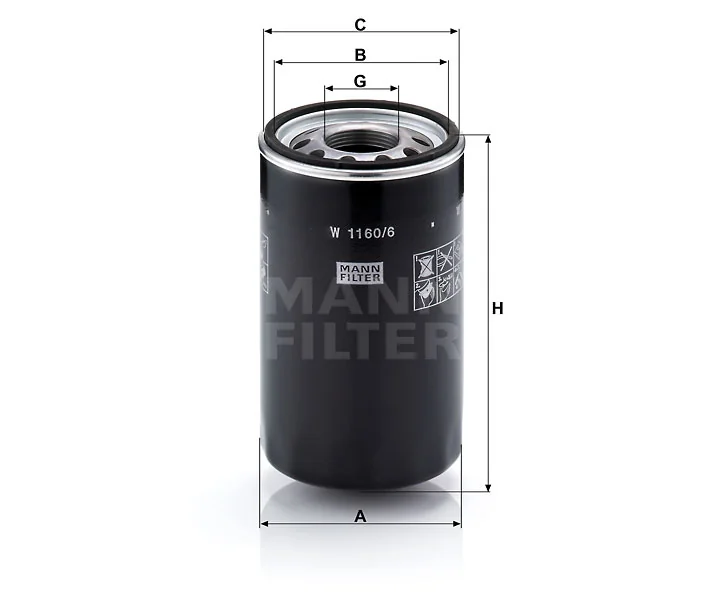 Mann-Filter - W 1160/6 - Wechselfilter SpinOn